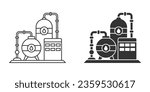 Refinery icon isolated on a white background.