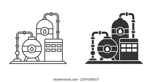 Refinery icon isolated on a white background.