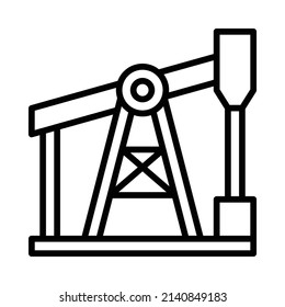 Refinery Icon. Line Art Style Design Isolated On White Background