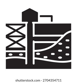 Ícone de refinaria ou logotipo símbolo isolado símbolo ilustração vetorial - ícones de vetor de estilo preto de alta qualidade