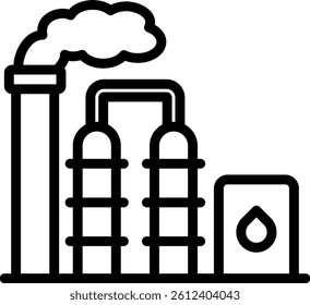 Refinery Icon Outline Vector Illustration
