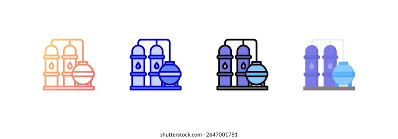Refinaria Ícone definir coleção de vários estilos