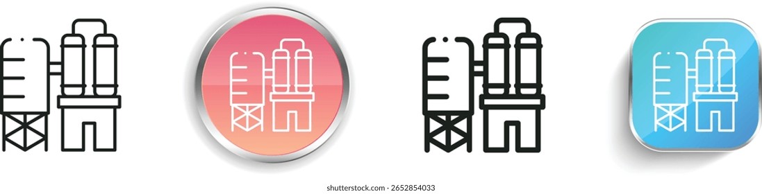 refinery icon. Thin Linear, Regular and Button Style Design Isolated On White Background