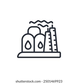 refinery icon. vector.Editable stroke.linear style sign for use web design,logo.Symbol illustration.