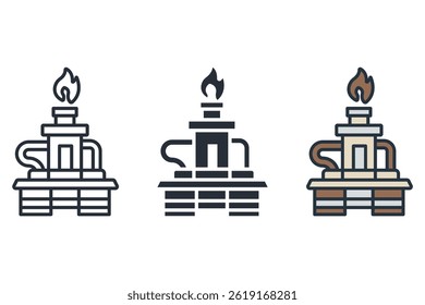 refinery icons isolated on White Background. Flat style design