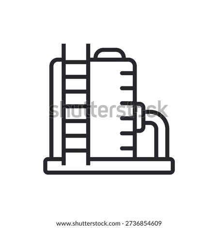 refinery icons outline and Flat Style,transparent background