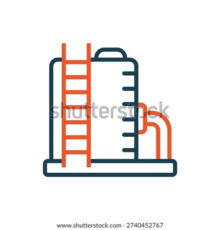 refinery icons outline and Flat Style,transparent background