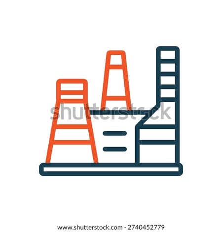 refinery icons outline and Flat Style,transparent background