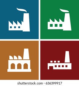 Refinery icons set. set of 4 refinery filled icons such as