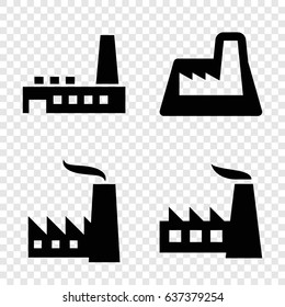Refinery icons set. set of 4 refinery filled icons such as