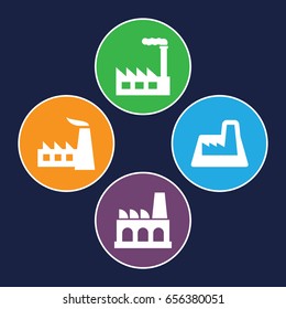 Refinery icons set. set of 4 refinery filled icons such as