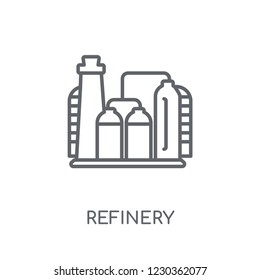 Refinery linear icon. Modern outline Refinery logo concept on white background from Industry collection. Suitable for use on web apps, mobile apps and print media.