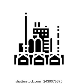 refinery oil industry glyph icon vector. refinery oil industry sign. isolated symbol illustration