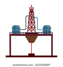 icono aislado de la plataforma petrolera de refinería