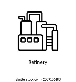 Refinery  Outline Vector Icon Design illustration on White background. EPS 10 File