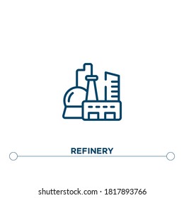 refinery outline vector icon. simple element illustration. refinery outline icon from editable industry concept. can be used for web and mobile

