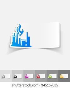 refinery paper sticker with shadow. Vector illustration