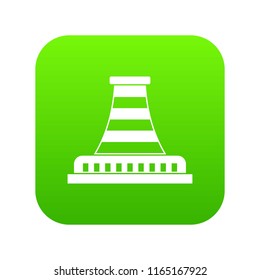 Refinery with pipe icon digital green for any design isolated on white vector illustration