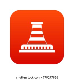 Refinery with pipe icon digital red for any design isolated on white vector illustration