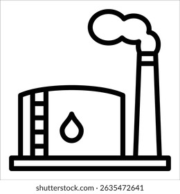 Refinery Plant Icon Element For Design