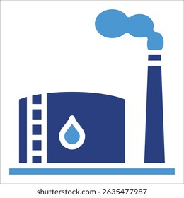 Refinery Plant Icon Element For Design