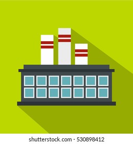 Refinery plant icon. Flat illustration of refinery plant vector icon for web isolated on lime background