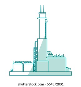 Refinery plant silhouette