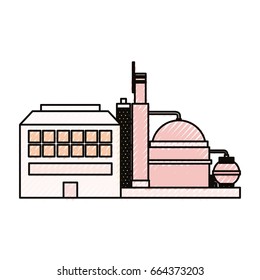 Refinery plant silhouette
