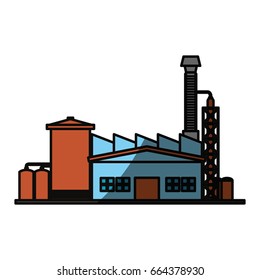 Refinery plant silhouette