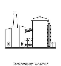 Refinery plant silhouette