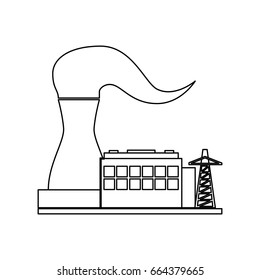 Refinery plant silhouette