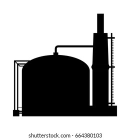 Refinery plant silhouette
