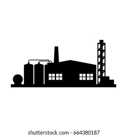 Refinery plant silhouette