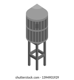 Refinery plant tower icon. Isometric of refinery plant tower vector icon for web design isolated on white background