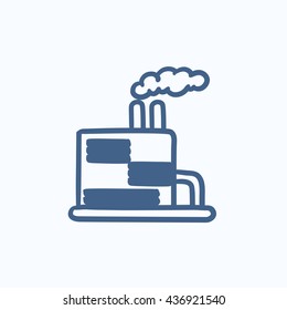 Refinery plant vector sketch icon isolated on background. Hand drawn Refinery plant icon. Refinery plant sketch icon for infographic, website or app.
