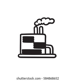 Refinery plant vector sketch icon isolated on background. Hand drawn Refinery plant icon. Refinery plant sketch icon for infographic, website or app.
