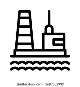 icono de la línea delgada vectorial de la refinería 