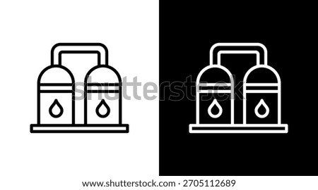 Refinery Plant White Icon Set Design