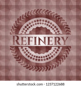 Refinery red geometric badge. Seamless.
