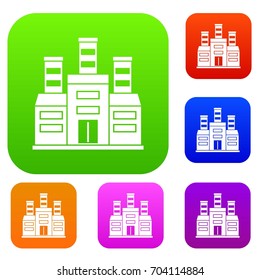 Refinery set icon in different colors isolated vector illustration. Premium collection