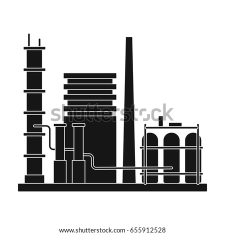 Refinery.Oil single icon in black style vector symbol stock illustration web.