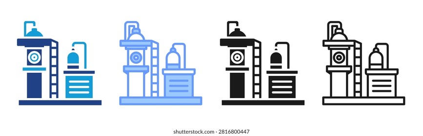Refinery Tower icon set multiple style collection