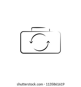 re-firing badge outine logo style icon. Element of photo icon for mobile concept and web apps. Outline re-firing badge icon can be used for web and mobile