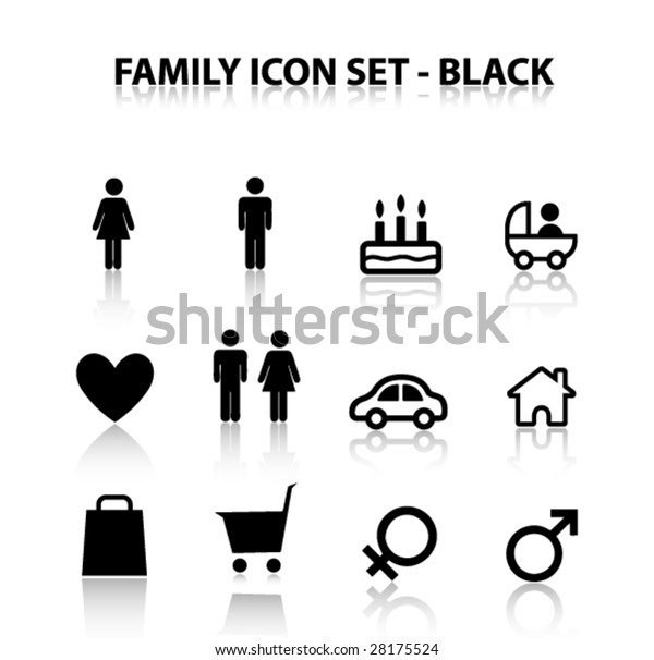 Reflect Family Icon Set\
(Black)