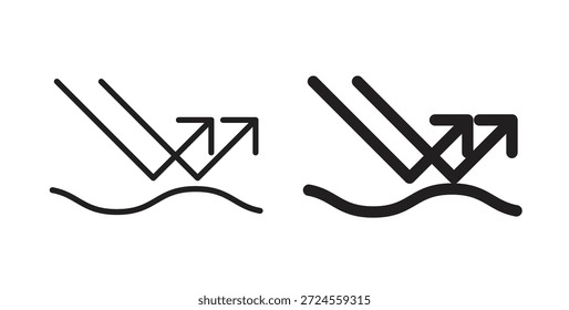 Icono de reflejo en estilo de doodle y trazo.