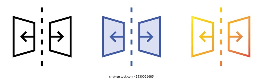 reflect icon. Linear, Blue Fill and Gradient Style Design Isolated On White Background