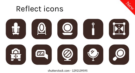  reflect icon set. 10 filled reflect icons. Simple modern icons about  - Mirror, Reflect, Hand mirror