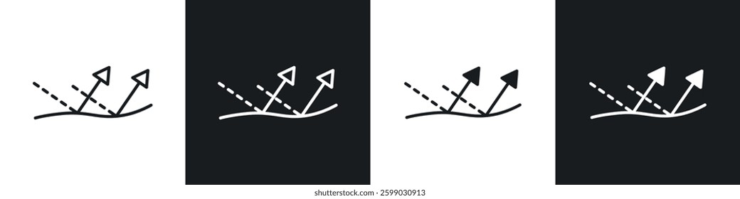 Reflect icons in flat and linear vector illustration on white background.