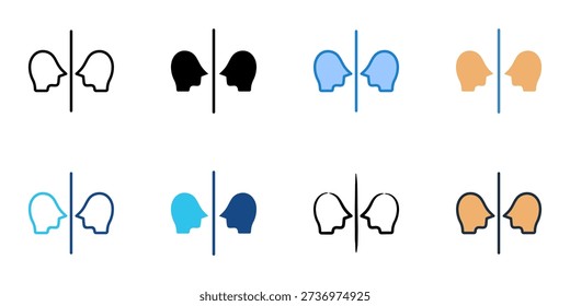 Reflect icons set multiple style collection. Editable stroke 
