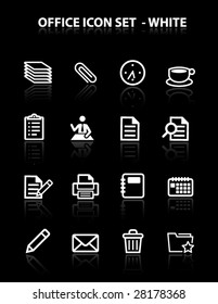 Reflect Office Icon Set (White)